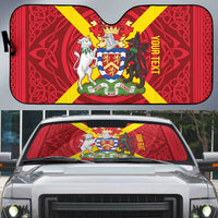 Personalized Anglesey Ynys Mon Auto Sun Shade Map and Emblem Celtic Style - Wonder Print Shop
