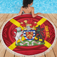 Personalized Anglesey Ynys Mon Beach Blanket Map and Emblem Celtic Style - Wonder Print Shop