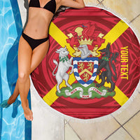 Personalized Anglesey Ynys Mon Beach Blanket Map and Emblem Celtic Style - Wonder Print Shop