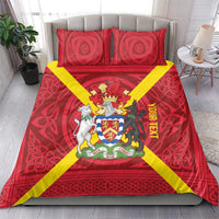 Personalized Anglesey Ynys Mon Bedding Set Map and Emblem Celtic Style - Wonder Print Shop