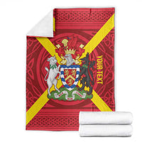 Personalized Anglesey Ynys Mon Blanket Map and Emblem Celtic Style - Wonder Print Shop