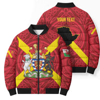 Personalized Anglesey Ynys Mon Bomber Puffer Jacket Map and Emblem Celtic Style - Wonder Print Shop