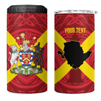Personalized Anglesey Ynys Mon 4 in 1 Can Cooler Tumbler Map and Emblem Celtic Style - Wonder Print Shop