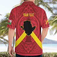 Personalized Anglesey Ynys Mon Hawaiian Shirt Map and Emblem Celtic Style - Wonder Print Shop