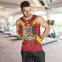 Personalized Anglesey Ynys Mon Men Tank Top Map and Emblem Celtic Style - Wonder Print Shop