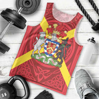 Personalized Anglesey Ynys Mon Men Tank Top Map and Emblem Celtic Style - Wonder Print Shop