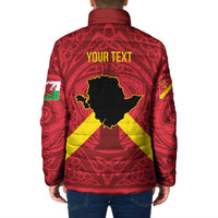 Personalized Anglesey Ynys Mon Padded Jacket Map and Emblem Celtic Style - Wonder Print Shop
