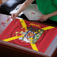 Personalized Anglesey Ynys Mon Puzzle Map and Emblem Celtic Style - Wonder Print Shop