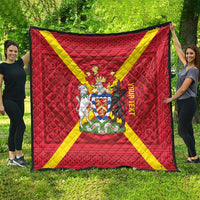 Personalized Anglesey Ynys Mon Quilt Map and Emblem Celtic Style - Wonder Print Shop