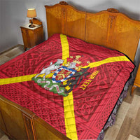 Personalized Anglesey Ynys Mon Quilt Map and Emblem Celtic Style - Wonder Print Shop