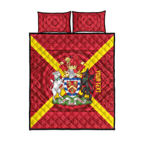 Personalized Anglesey Ynys Mon Quilt Bed Set Map and Emblem Celtic Style - Wonder Print Shop
