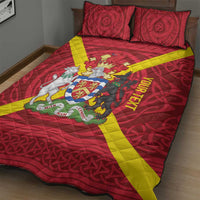 Personalized Anglesey Ynys Mon Quilt Bed Set Map and Emblem Celtic Style - Wonder Print Shop
