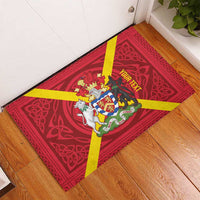 Personalized Anglesey Ynys Mon Rubber Doormat Map and Emblem Celtic Style - Wonder Print Shop