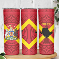 Personalized Anglesey Ynys Mon Skinny Tumbler Map and Emblem Celtic Style - Wonder Print Shop