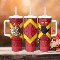 Personalized Anglesey Ynys Mon Tumbler With Handle Map and Emblem Celtic Style - Wonder Print Shop