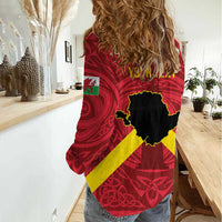 Personalized Anglesey Ynys Mon Women Casual Shirt Map and Emblem Celtic Style - Wonder Print Shop