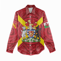 Personalized Anglesey Ynys Mon Women Casual Shirt Map and Emblem Celtic Style - Wonder Print Shop