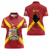 Personalized Anglesey Ynys Mon Women Polo Shirt Map and Emblem Celtic Style - Wonder Print Shop