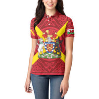 Personalized Anglesey Ynys Mon Women Polo Shirt Map and Emblem Celtic Style - Wonder Print Shop