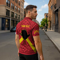 Personalized Anglesey Ynys Mon Zipper Polo Shirt Map and Emblem Celtic Style - Wonder Print Shop