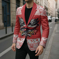 Poland Christmas Blazer Polish Eagle with Flag Style - Wonder Print Shop