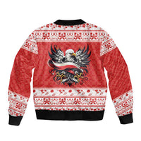 Poland Christmas Bomber Jacket Polish Eagle with Flag Style - Wonder Print Shop