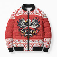 Poland Christmas Bomber Puffer Jacket Polish Eagle with Flag Style - Wonder Print Shop