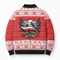 Poland Christmas Bomber Puffer Jacket Polish Eagle with Flag Style - Wonder Print Shop