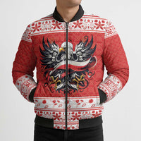 Poland Christmas Bomber Puffer Jacket Polish Eagle with Flag Style - Wonder Print Shop
