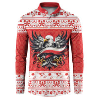 Poland Christmas Button Sweatshirt Polish Eagle with Flag Style - Wonder Print Shop