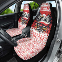 Poland Christmas Car Seat Cover Polish Eagle with Flag Style - Wonder Print Shop