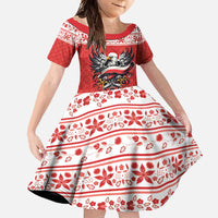 Poland Christmas Family Matching Long Sleeve Bodycon Dress and Hawaiian Shirt Polish Eagle with Flag Style - Wonder Print Shop