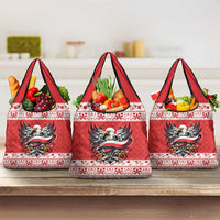 Poland Christmas Grocery Bag Polish Eagle with Flag Style - Wonder Print Shop