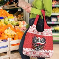 Poland Christmas Grocery Bag Polish Eagle with Flag Style - Wonder Print Shop