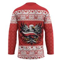 Poland Christmas Hockey Jersey Polish Eagle with Flag Style - Wonder Print Shop