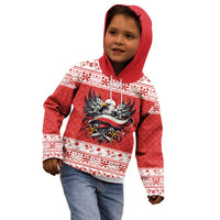 Poland Christmas Kid Hoodie Polish Eagle with Flag Style - Wonder Print Shop