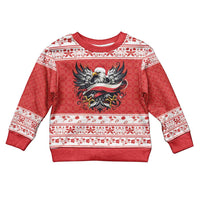 Poland Christmas Kid Ugly Christmas Sweater Polish Eagle with Flag Style - Wonder Print Shop