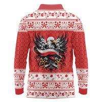 Poland Christmas Long Sleeve Polo Shirt Polish Eagle with Flag Style - Wonder Print Shop