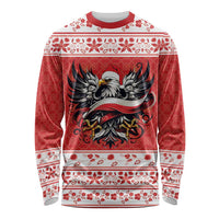 Poland Christmas Long Sleeve Shirt Polish Eagle with Flag Style - Wonder Print Shop
