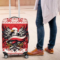 Poland Christmas Luggage Cover Polish Eagle with Flag Style - Wonder Print Shop