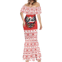 Poland Christmas Mermaid Dress Polish Eagle with Flag Style - Wonder Print Shop