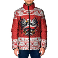 Poland Christmas Padded Jacket Polish Eagle with Flag Style - Wonder Print Shop