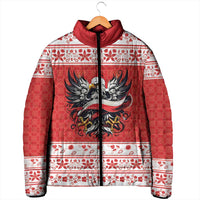 Poland Christmas Padded Jacket Polish Eagle with Flag Style - Wonder Print Shop