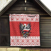 Poland Christmas Quilt Polish Eagle with Flag Style - Wonder Print Shop