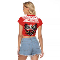 Poland Christmas Raglan Cropped T Shirt Polish Eagle with Flag Style - Wonder Print Shop