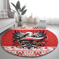 Poland Christmas Round Carpet Polish Eagle with Flag Style - Wonder Print Shop