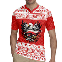Poland Christmas Rugby Jersey Polish Eagle with Flag Style - Wonder Print Shop
