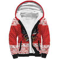Poland Christmas Sherpa Hoodie Polish Eagle with Flag Style - Wonder Print Shop