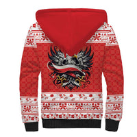 Poland Christmas Sherpa Hoodie Polish Eagle with Flag Style - Wonder Print Shop