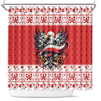 Poland Christmas Shower Curtain Polish Eagle with Flag Style - Wonder Print Shop